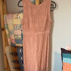 Formal crochet style dress with slip size women’s 12